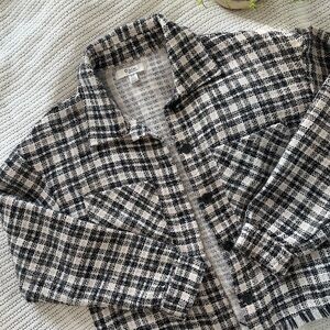 Plaid Textured Tweed Jacket